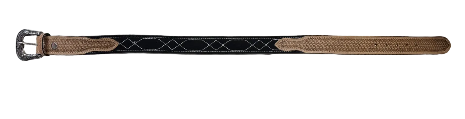 Chico Western Stitch Genuine Suede & Hand Tooled Leather Belt