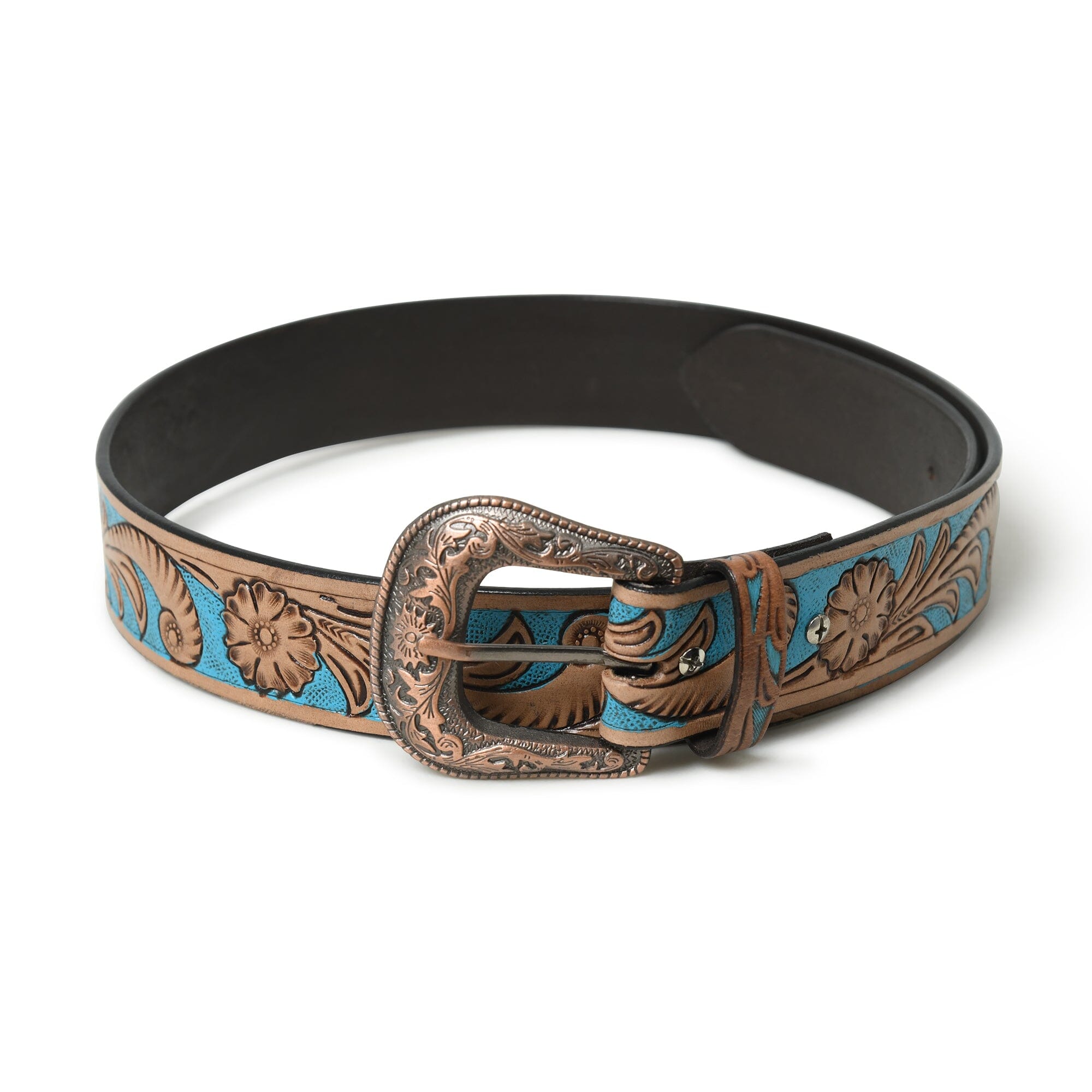 Teeter Leather Belt - Blue & Brown