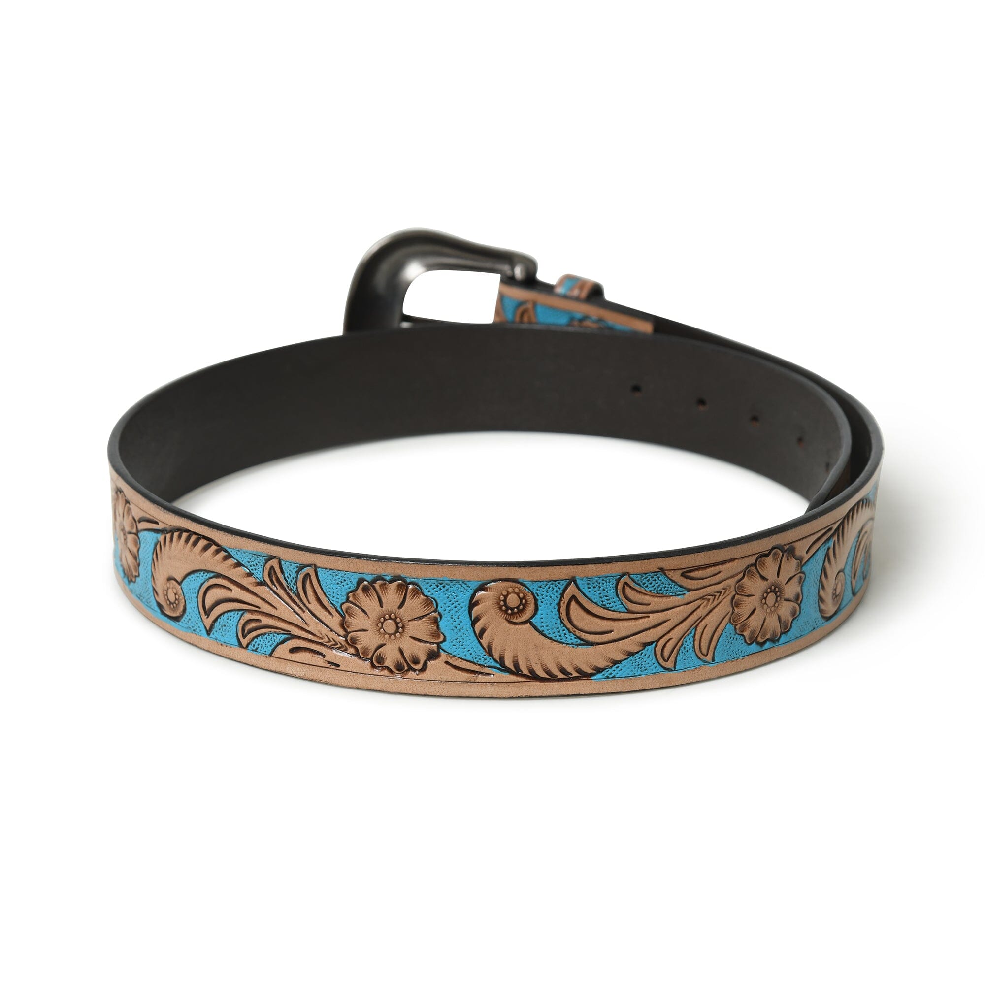 Teeter Leather Belt - Blue & Brown