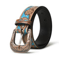 Teeter Leather Belt - Blue & Brown