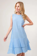 Kitty Washed Fringe Tiered Dress
