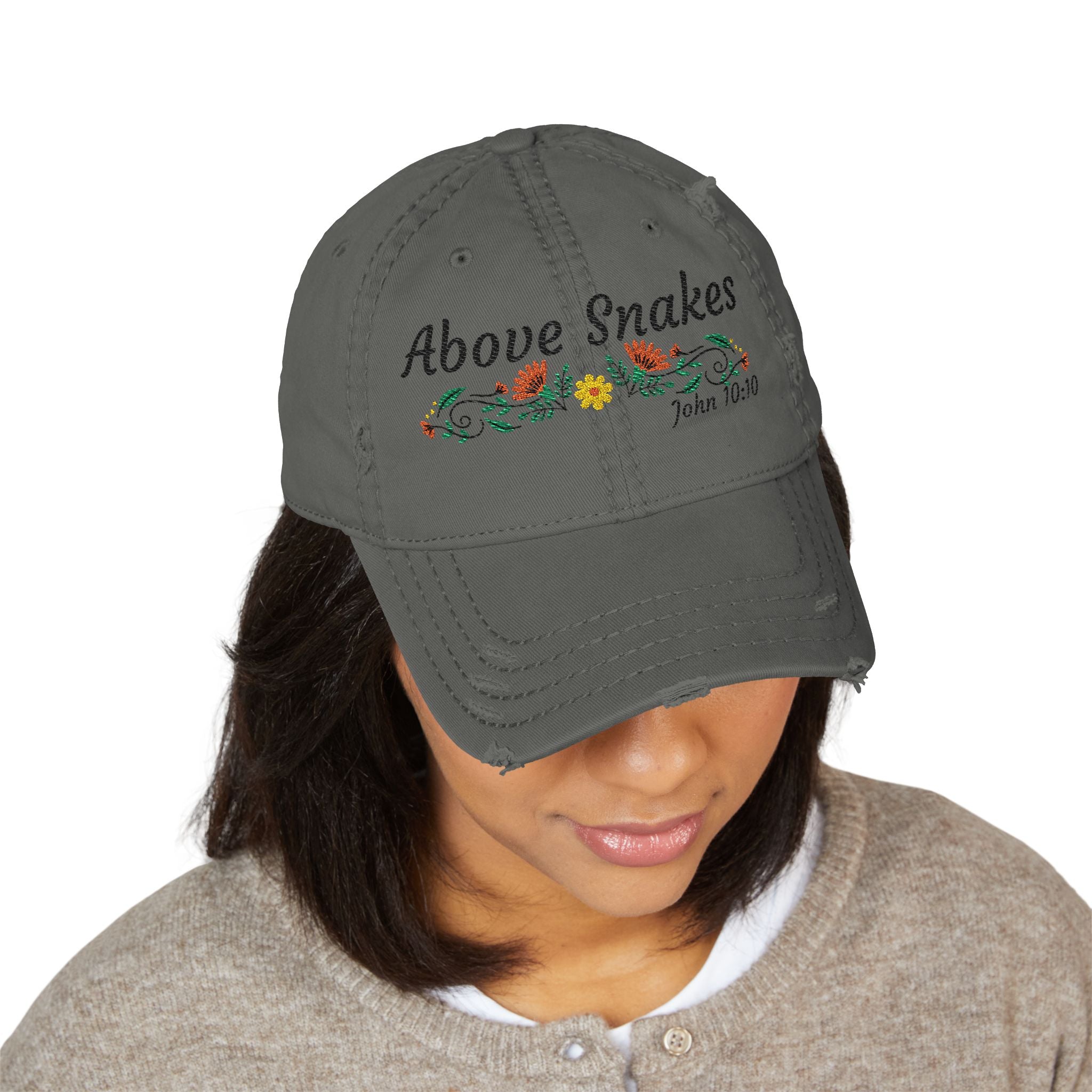 Above Snakes Embroidered Hat
