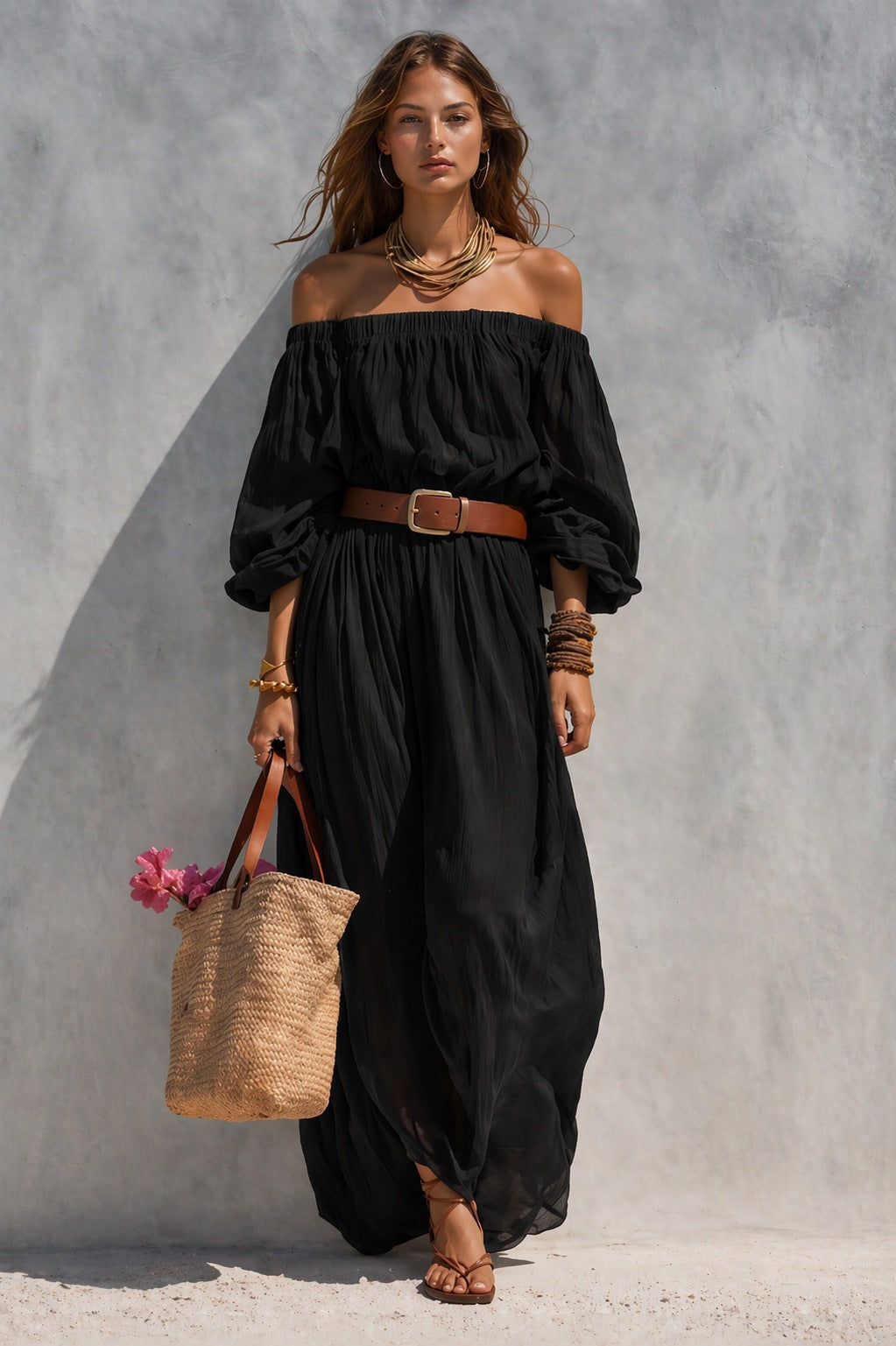 Meghan Cotton-Linen Maxi Dress