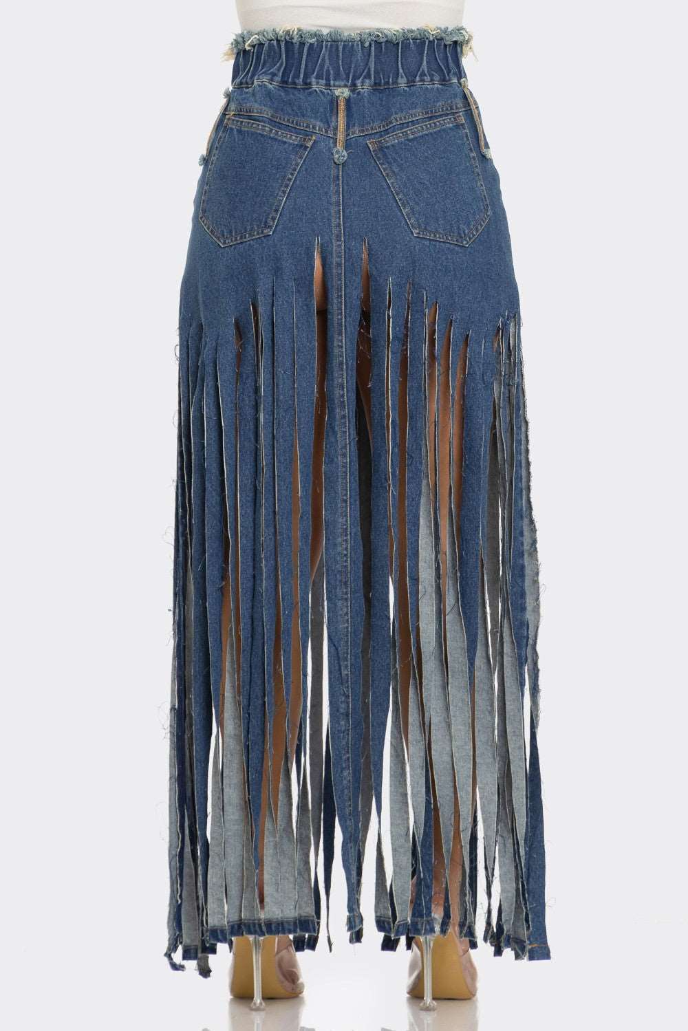 Lucy Fringe Denim Skirt