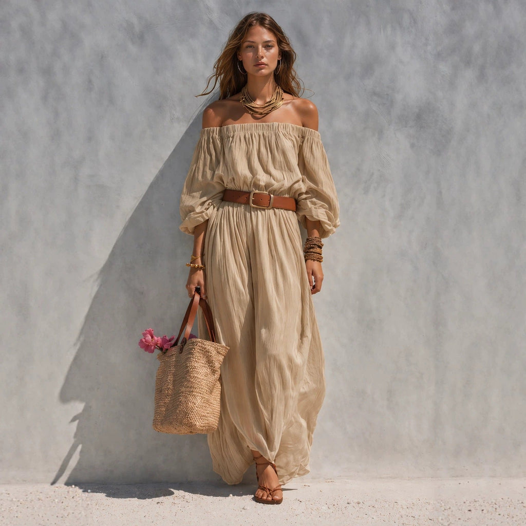 Meghan Cotton-Linen Maxi Dress