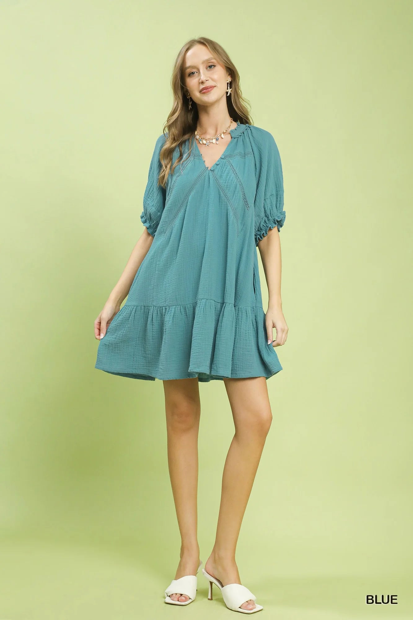 Lady Cotton Gauze Mini Dress