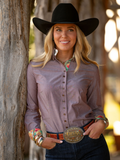 Eagle Brown Chambray Women's Western Shirt