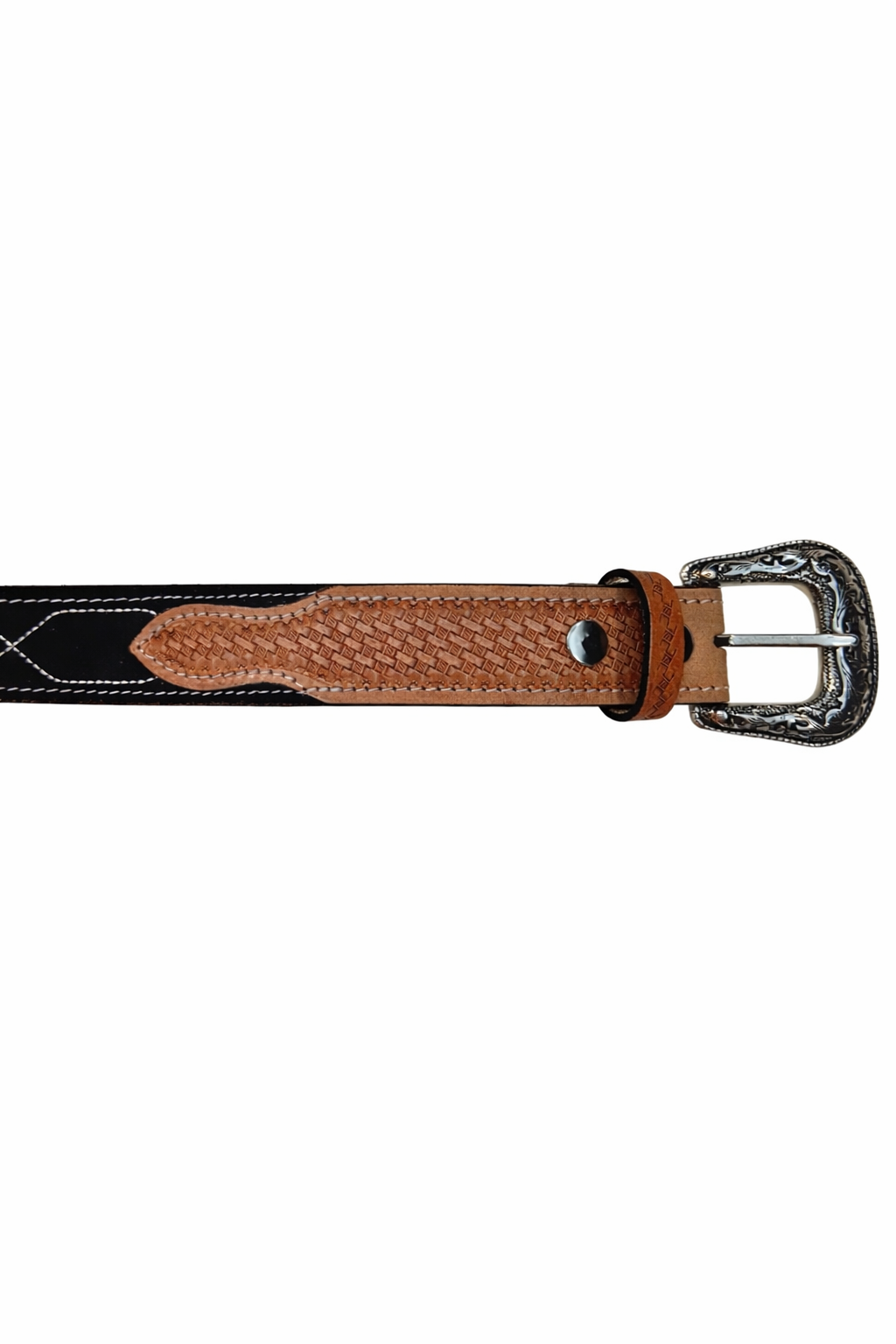 Chico Western Stitch Genuine Suede & Hand Tooled Leather Belt