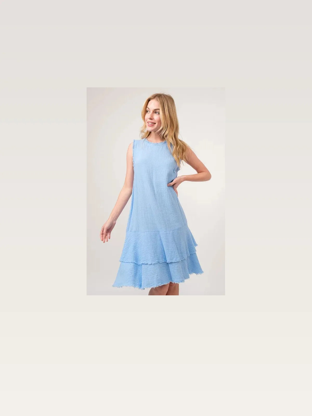 Kitty Washed Fringe Tiered Dress