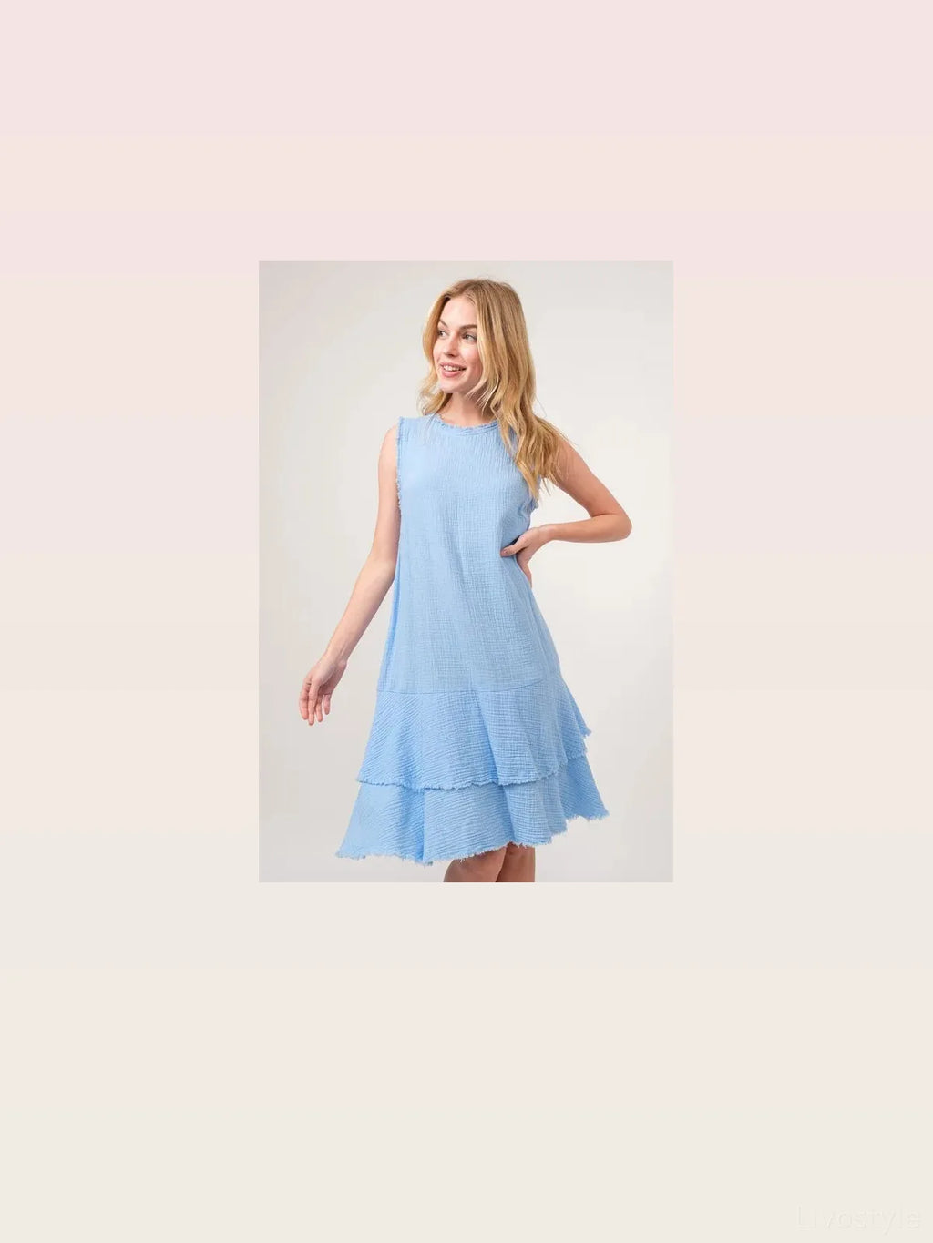 Kitty Washed Fringe Tiered Dress