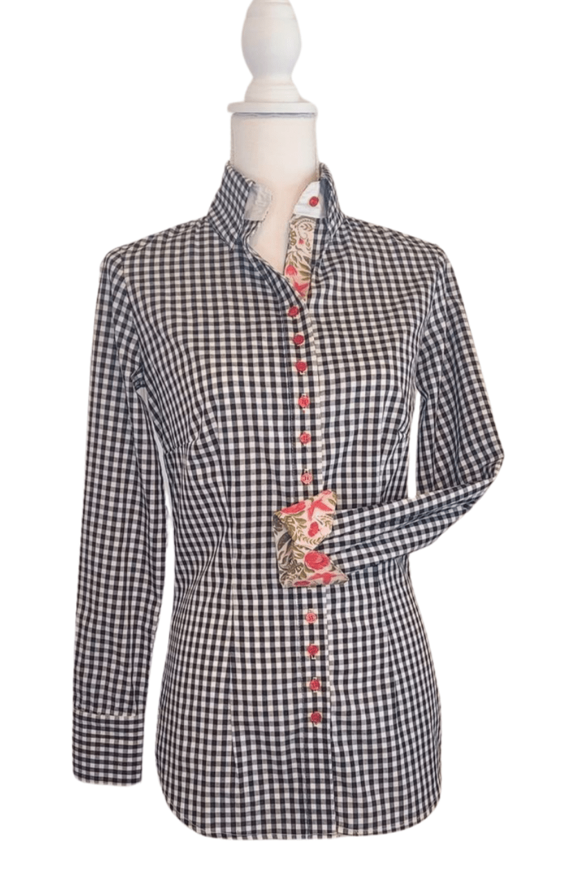 Diesel Black and Cream Gingham Women's Western Shirt