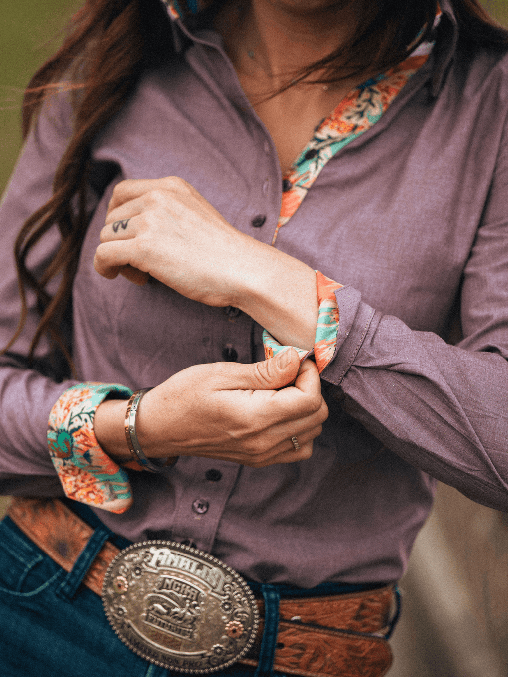 Eagle Brown Chambray Women's Western Shirt