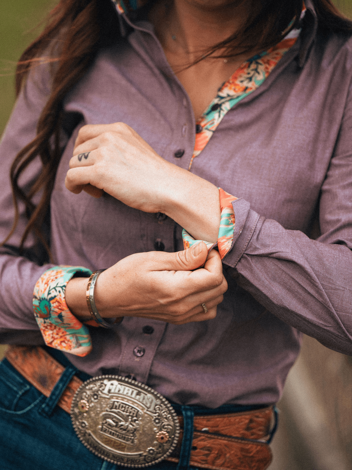 Eagle Brown Chambray Women's Western Shirt