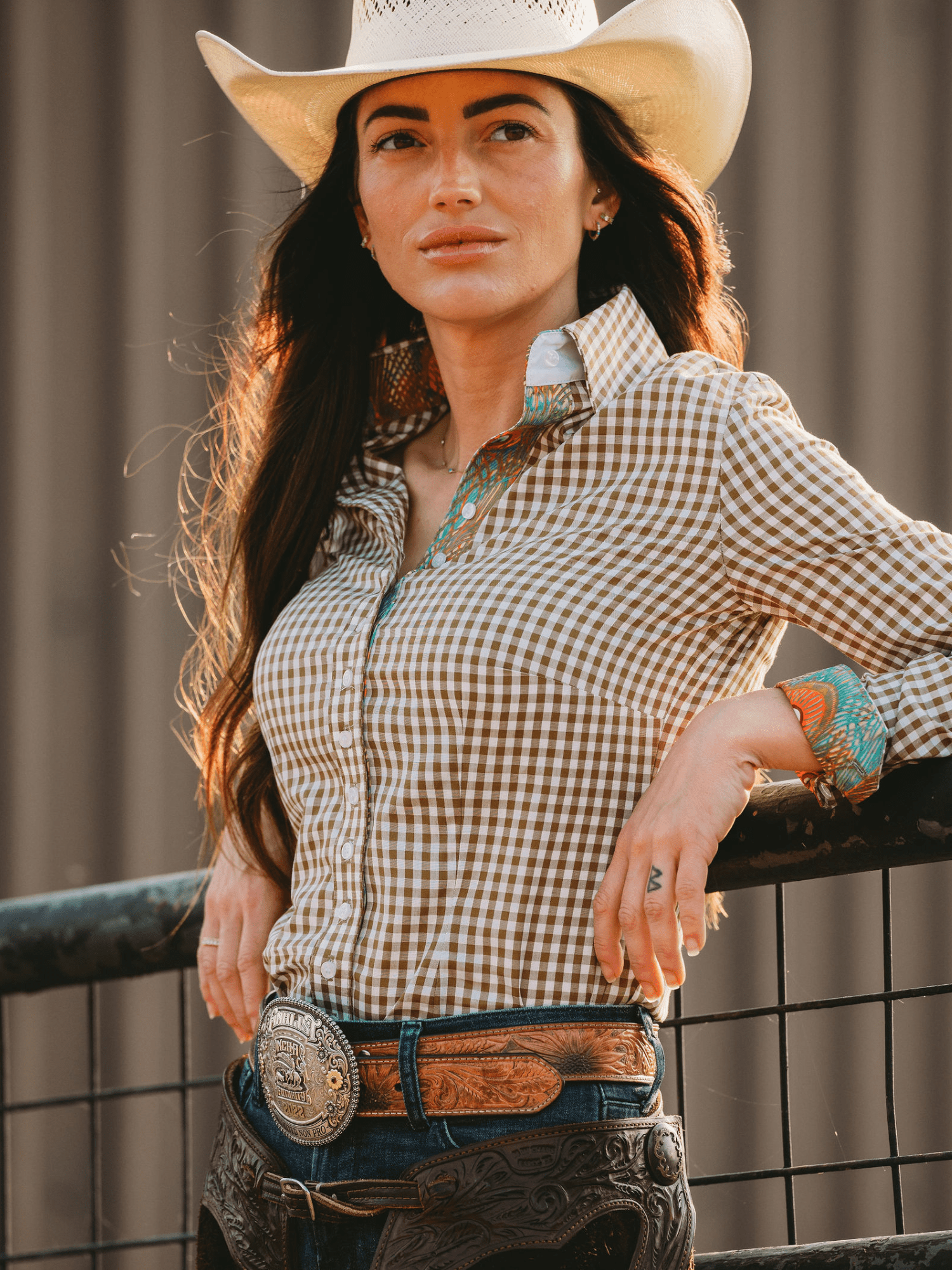 Captain Olive Gingham Women's Western Shirt