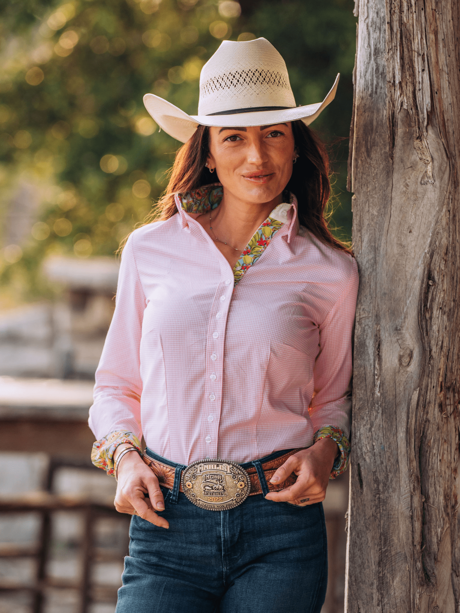 Guinness Pink Gingham Women's Western Shirt