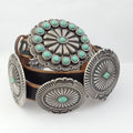Poppy Genuine Distressed Leather Western Concho Belt