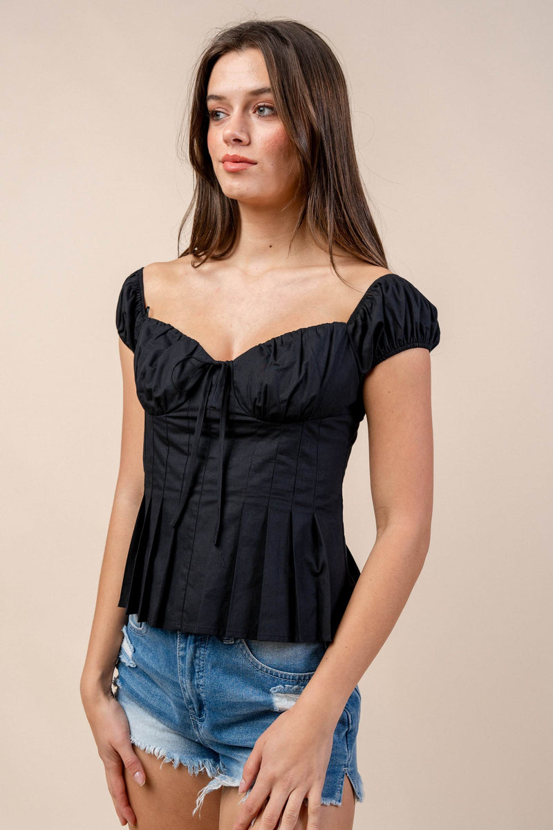 Sarge Off-Shoulder Cotton Peplum Top