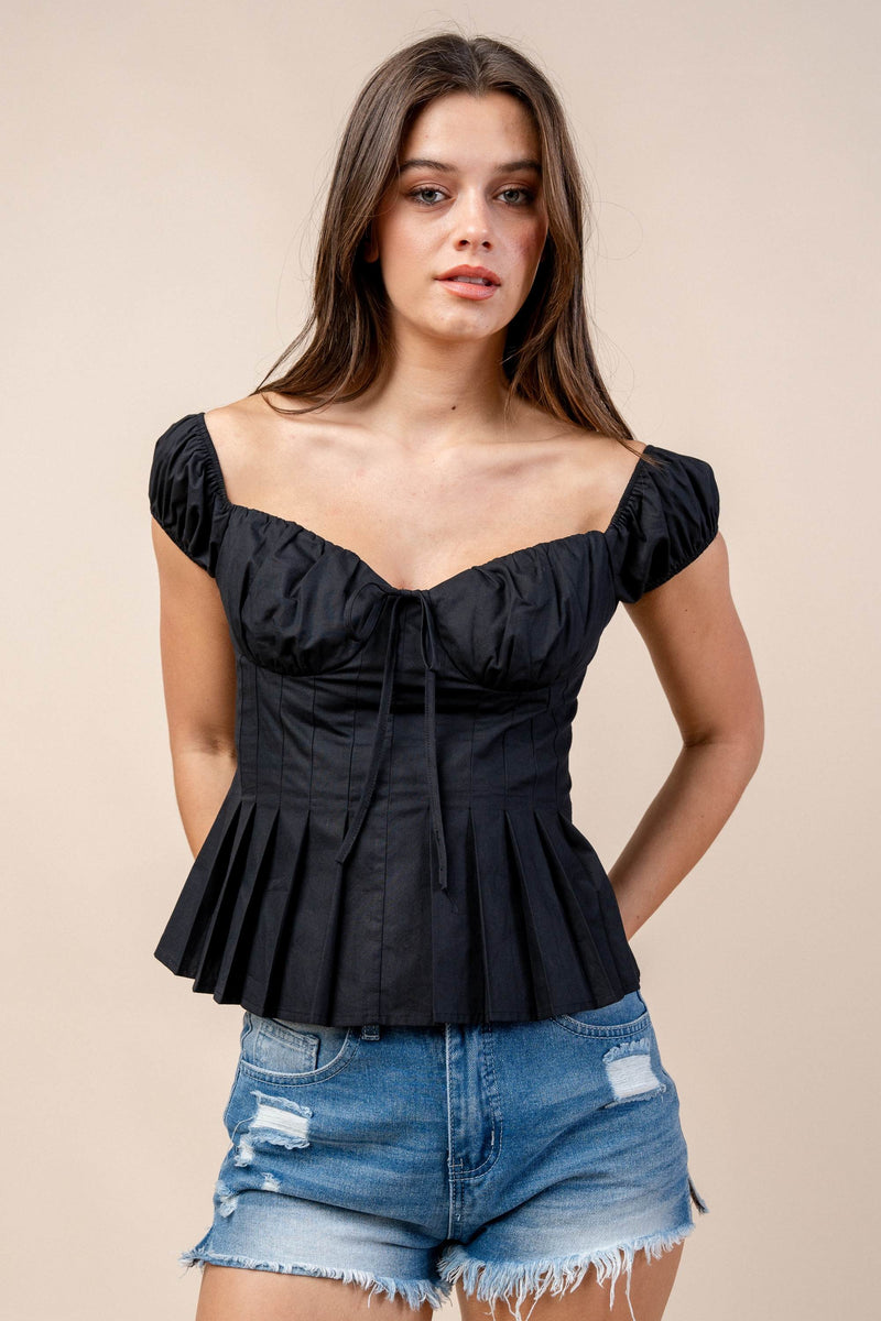 Sarge Off-Shoulder Cotton Peplum Top