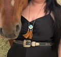 Retro Jada Turquoise and Silver Necklace